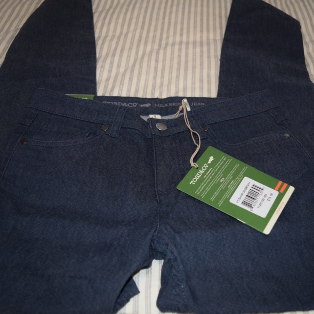 Toad&Co Deep Navy Lola Organic Cotton Skinny Jeans 4 NWT - Picture 7 of 7